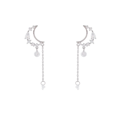 L'amour by the Moon 925 Sterling Silver Earrings (Silver)