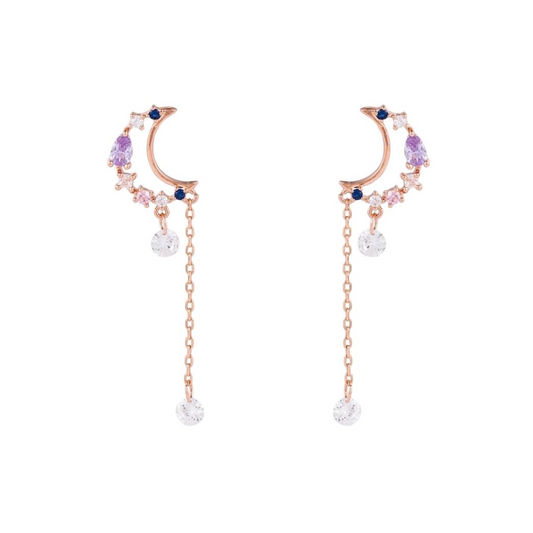 L'amour by the Moon 925 Sterling Silver Earrings (RoseGold)