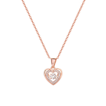 Pure Hearted 925 Sterling Silver Dancing Necklace (RoseGold)