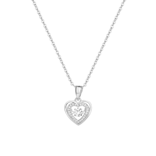 Pure Hearted 925 Sterling Silver Dancing Necklace (Silver)