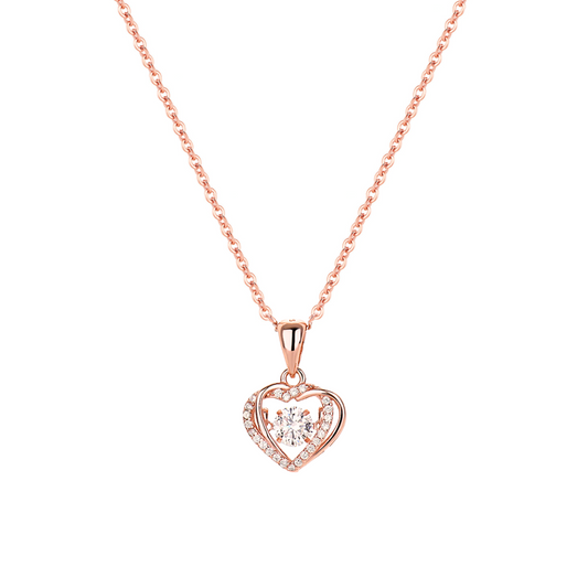 Loving Embrace 925 Sterling Silver Dancing Necklace (RoseGold)