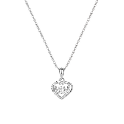 Loving Embrace 925 Sterling Silver Dancing Necklace (Silver)