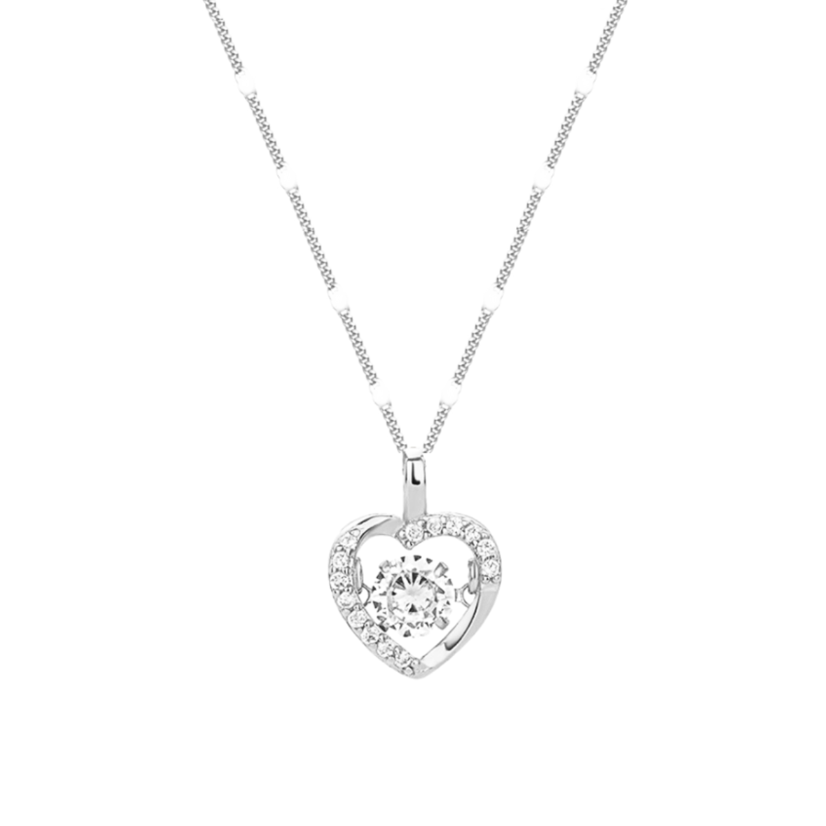 Endless Love 925 Sterling Silver Dancing Necklace (Silver)