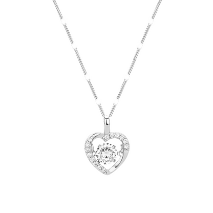 Endless Love 925 Sterling Silver Dancing Necklace (Silver)