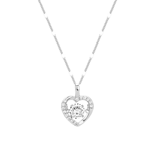 Endless Love 925 Sterling Silver Dancing Necklace (Silver)