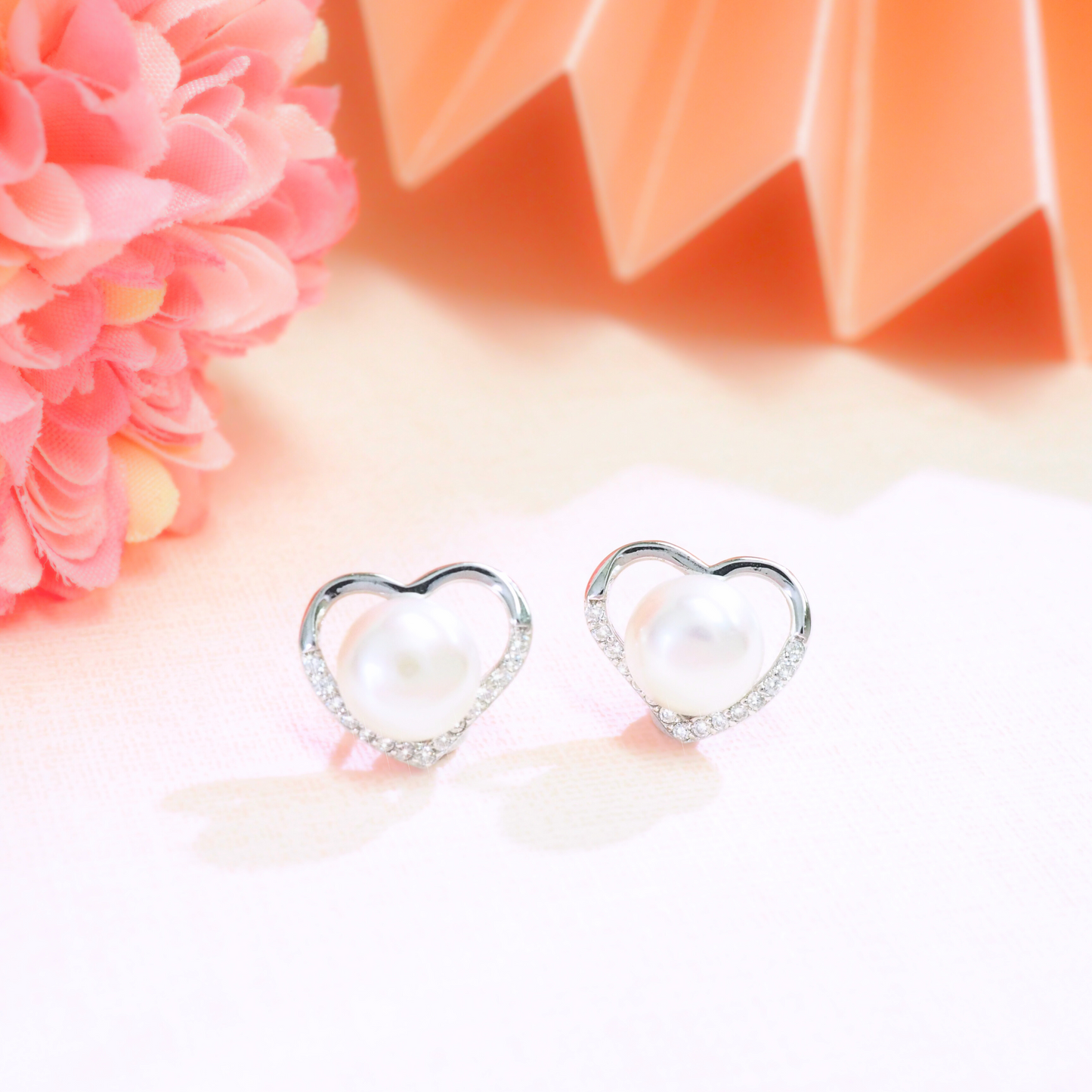 Sweetheart 925 Sterling Silver Pearl Earrings