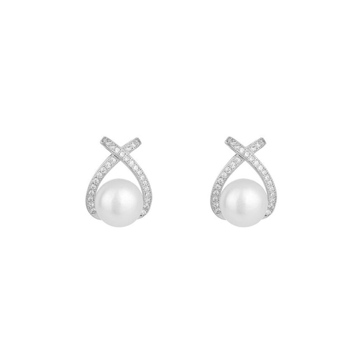 Halo 925 Sterling Silver Pearl Earrings