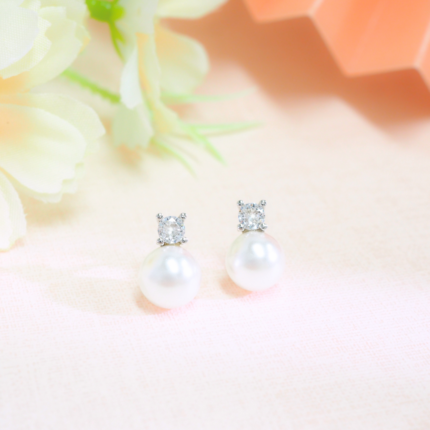 Classic 925 Sterling Silver Pearl Earrings