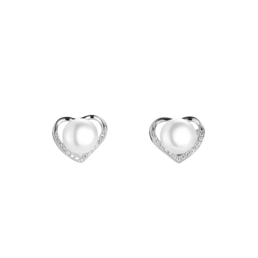 Sweetheart 925 Sterling Silver Pearl Earrings