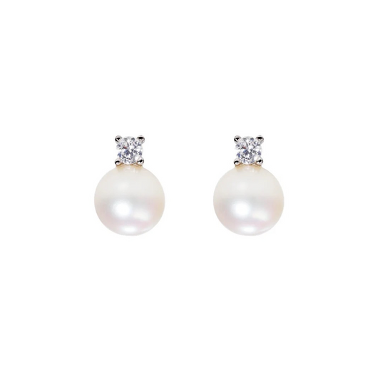 Classic 925 Sterling Silver Pearl Earrings