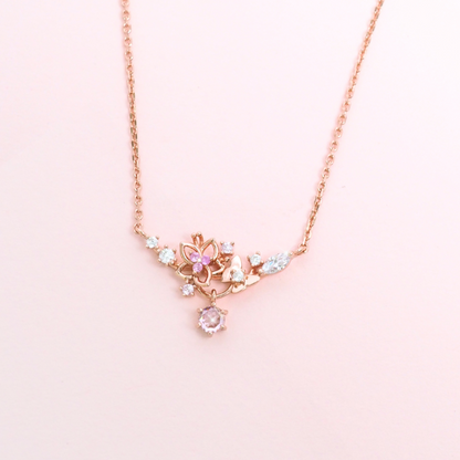 Blossom 925 Sterling Silver Necklace (RoseGold)