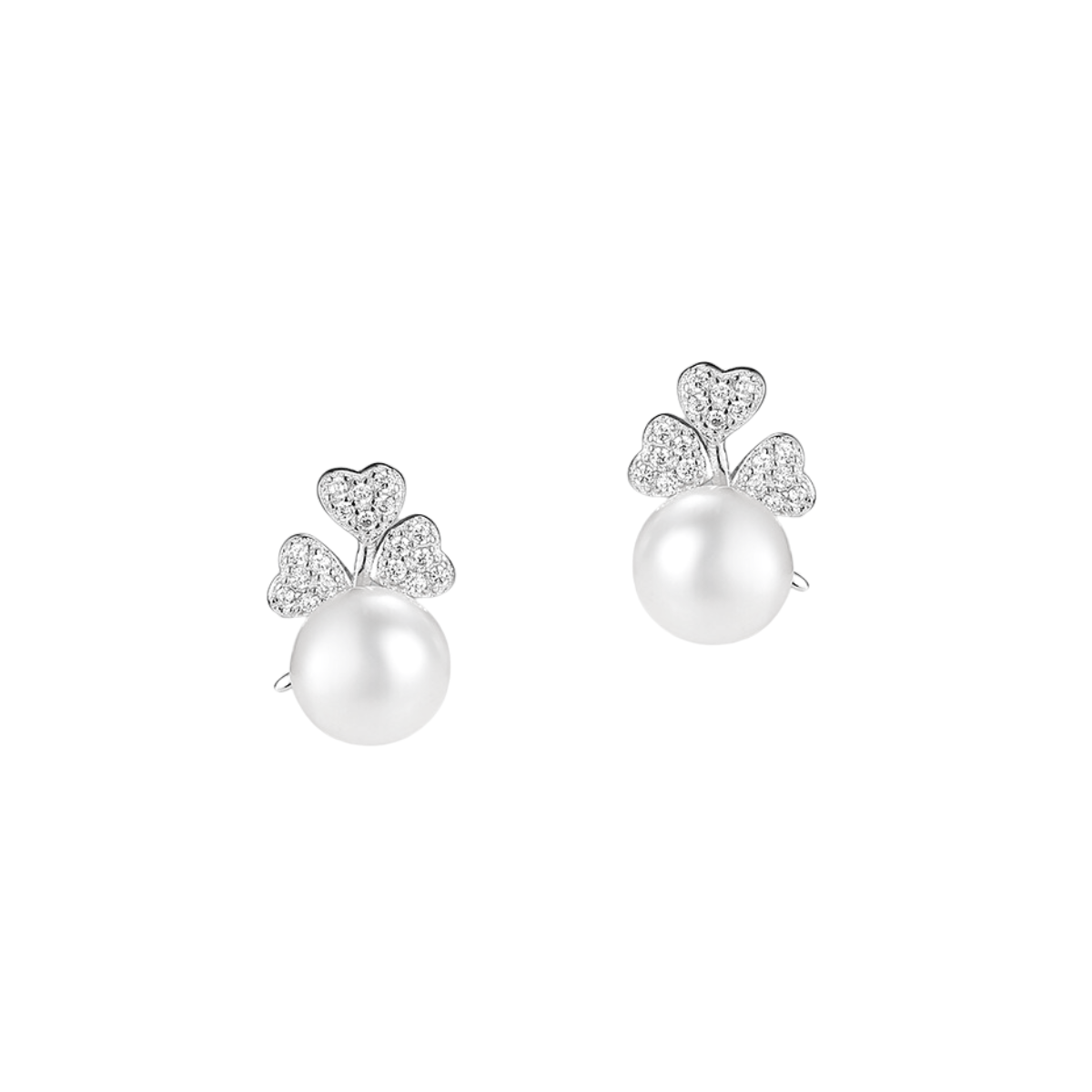 Clover 925 Sterling Silver Pearl Earrings