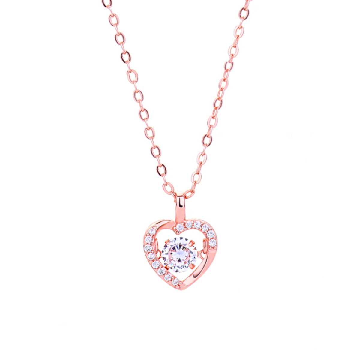 Endless Love 925 Sterling Silver Dancing Necklace (RoseGold)