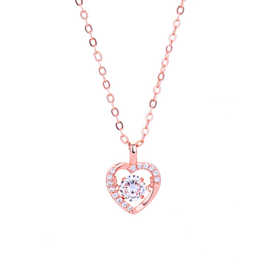 Endless Love 925 Sterling Silver Dancing Necklace (RoseGold)