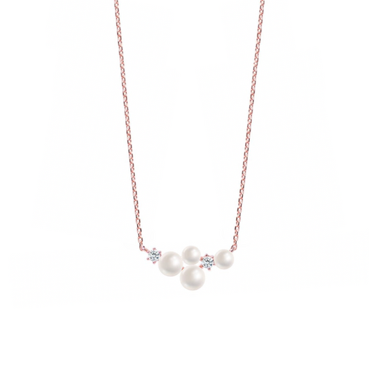 Starry 925 Sterling Silver Pearl Necklace (RoseGold)