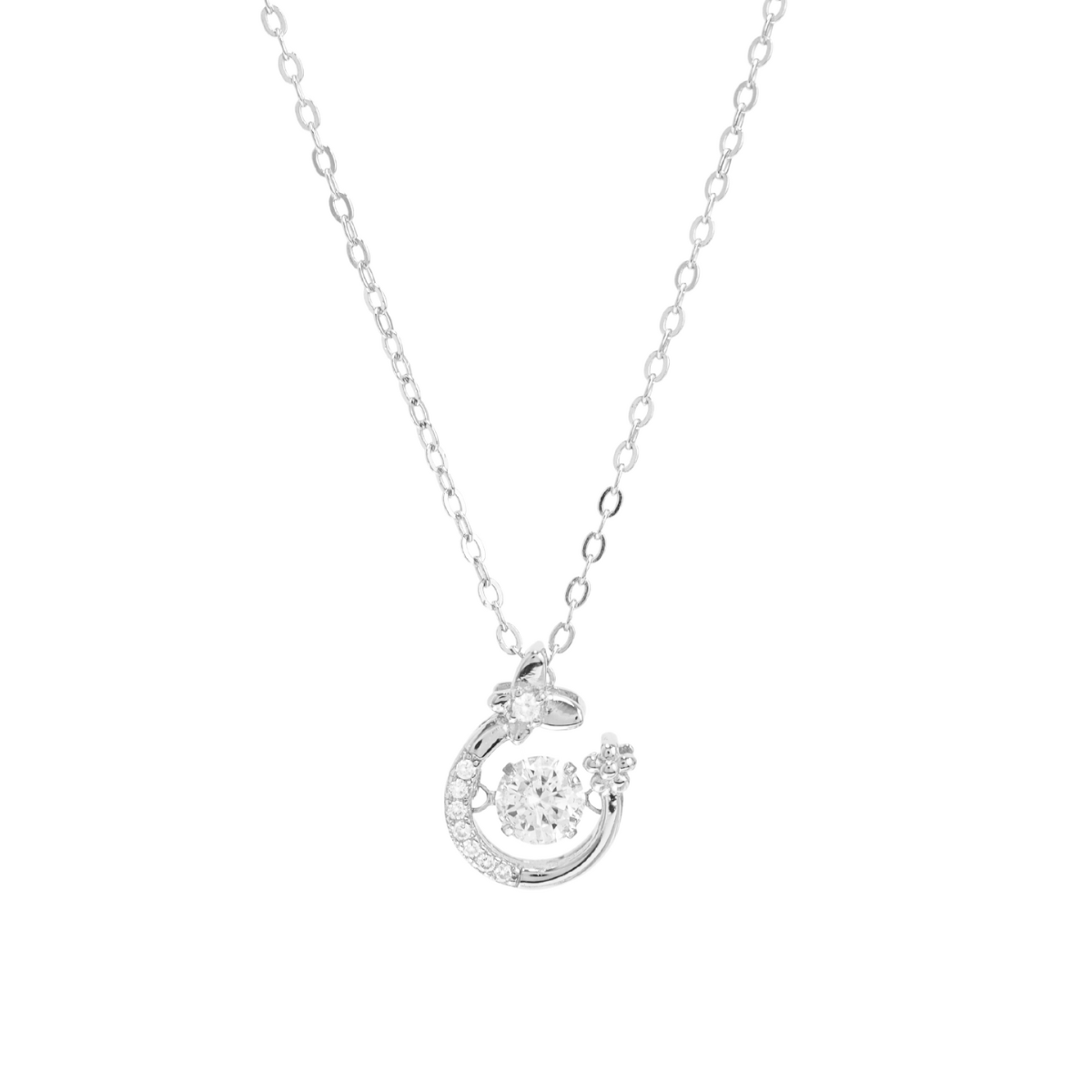 Navillera 925 Sterling Silver Dancing Necklace (Silver)