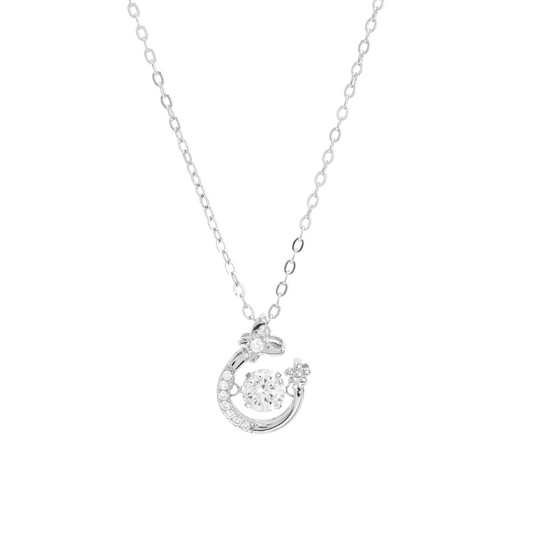 Navillera 925 Sterling Silver Dancing Necklace (Silver)