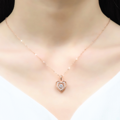 Pure Hearted 925 Sterling Silver Dancing Necklace (RoseGold)