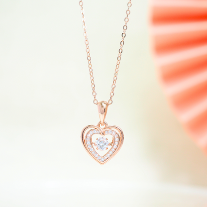 Pure Hearted 925 Sterling Silver Dancing Necklace (RoseGold)