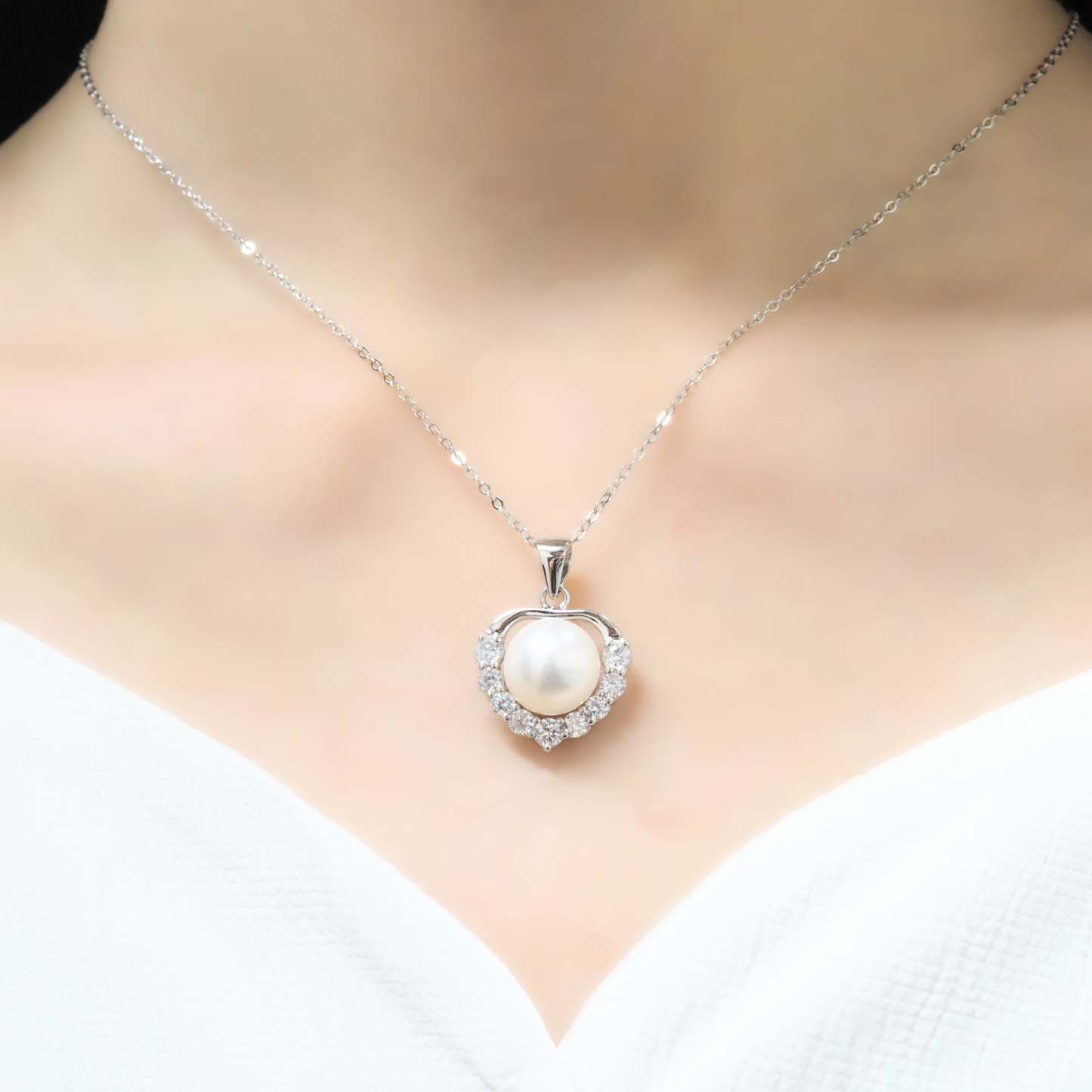 Sweetheart Pearl 925 Sterling Silver Necklace