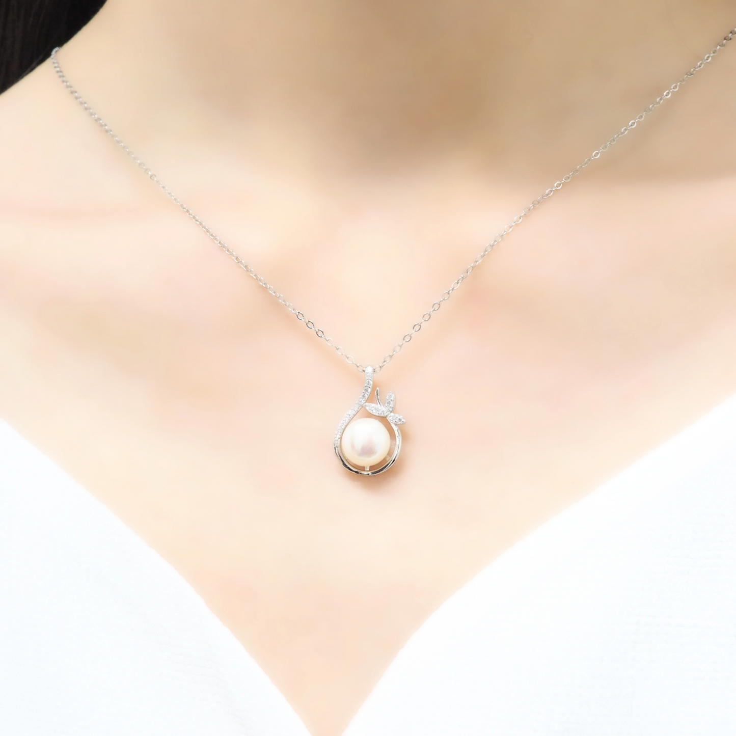 Wreath Pearl 925 Sterling Silver Necklace