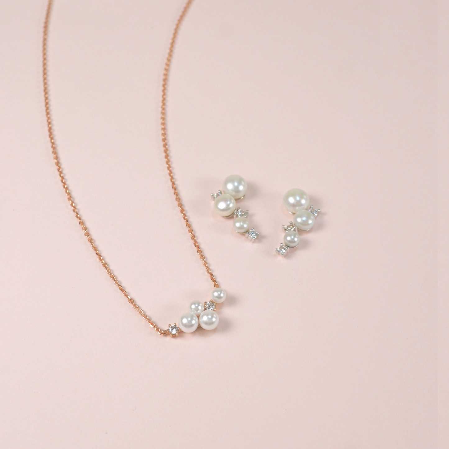 Starry 925 Sterling Silver Pearl Necklace (RoseGold)