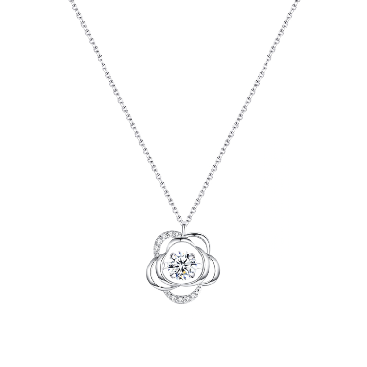 Camellia 925 Sterling Silver Dancing Necklace