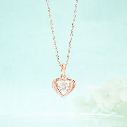 Loving Embrace 925 Sterling Silver Dancing Necklace (RoseGold)