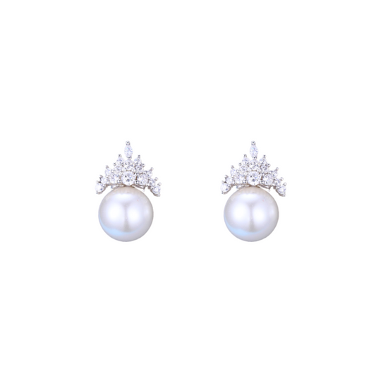 Tiara 925 Sterling Silver Pearl Earrings