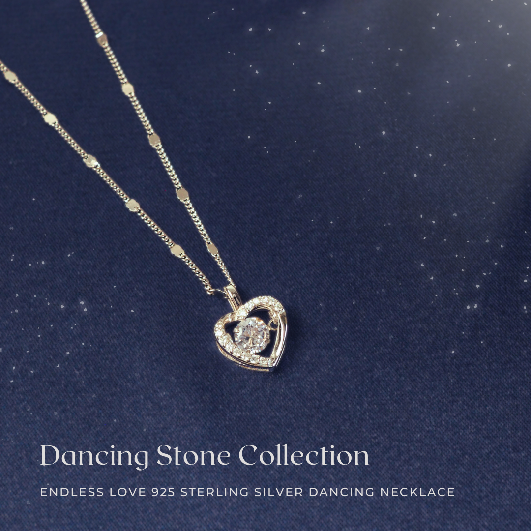 Endless Love 925 Sterling Silver Dancing Necklace (Silver)